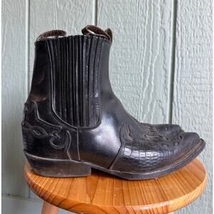 Men's Calexico Botines Hand Made Mexico Black Leather Ankle Boots